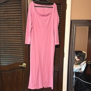 Wild Fable Pink Long Sleeve square Neck maxi dress